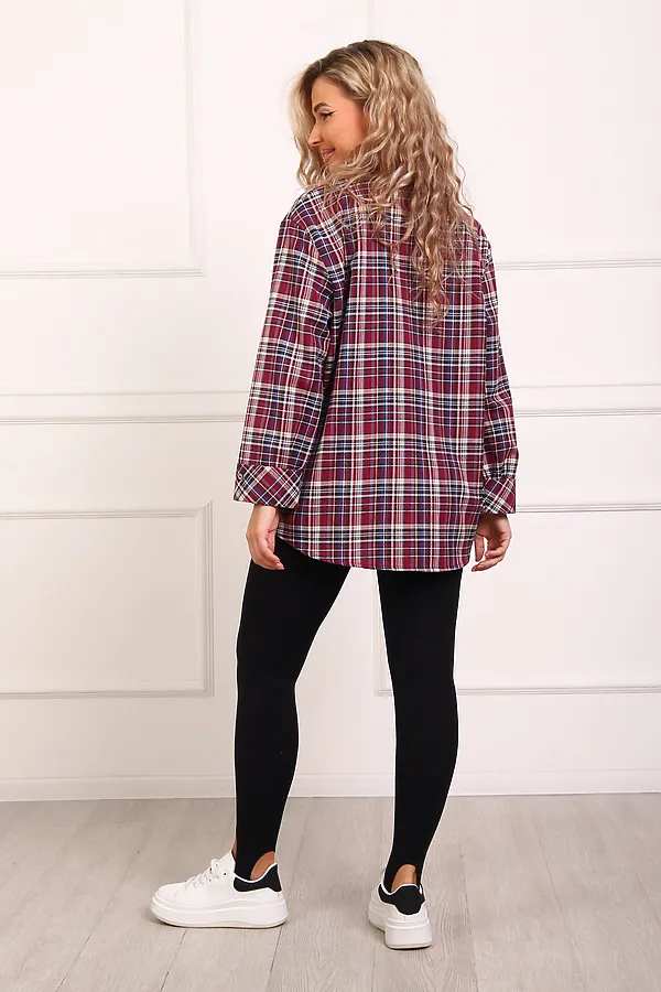 Рубашка 1094 НАТАЛИ, бордовый - фото 2