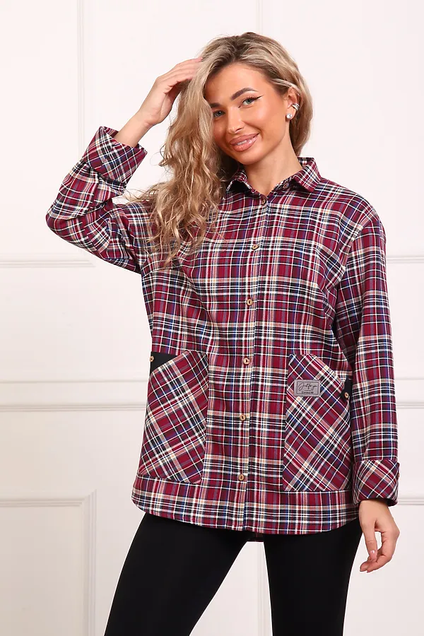 Рубашка 1094 НАТАЛИ, бордовый - фото 2