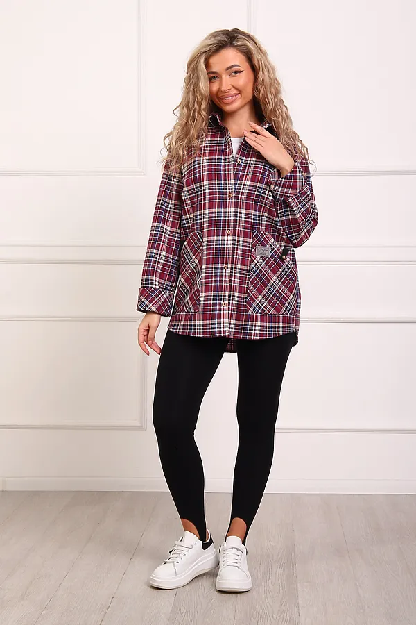 Рубашка 1094 НАТАЛИ, бордовый - фото 2