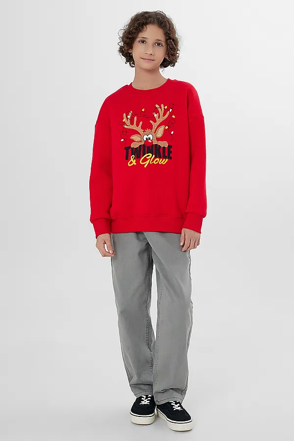 Свитшот MARK FORMELLE, красный +печать1 - фото 2