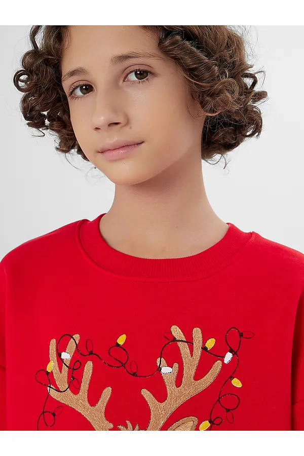 Свитшот MARK FORMELLE, красный +печать1 - фото 2