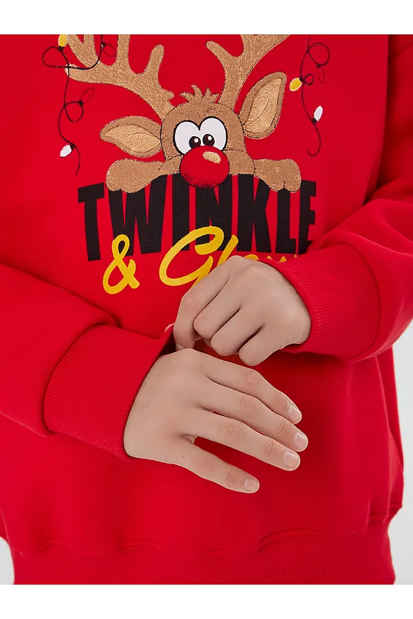 Свитшот MARK FORMELLE, красный +печать1 - фото 2