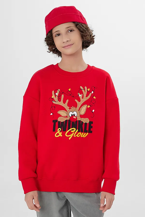 Свитшот MARK FORMELLE, красный +печать1 - фото 2