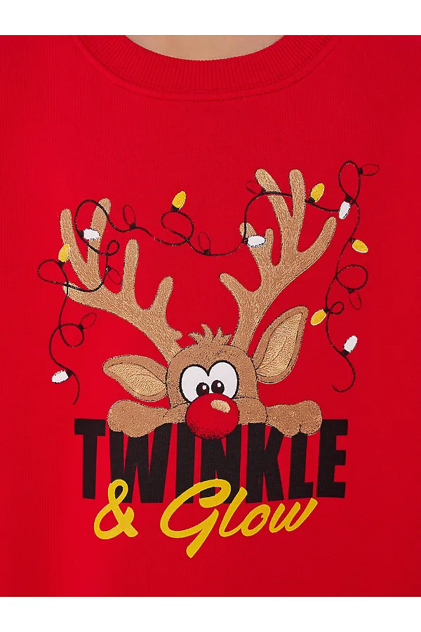 Свитшот MARK FORMELLE, красный +печать1 - фото 2