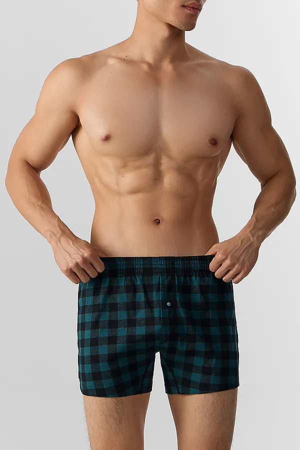 Трусы MARK FORMELLE, черная клетка на зеленом - фото 2