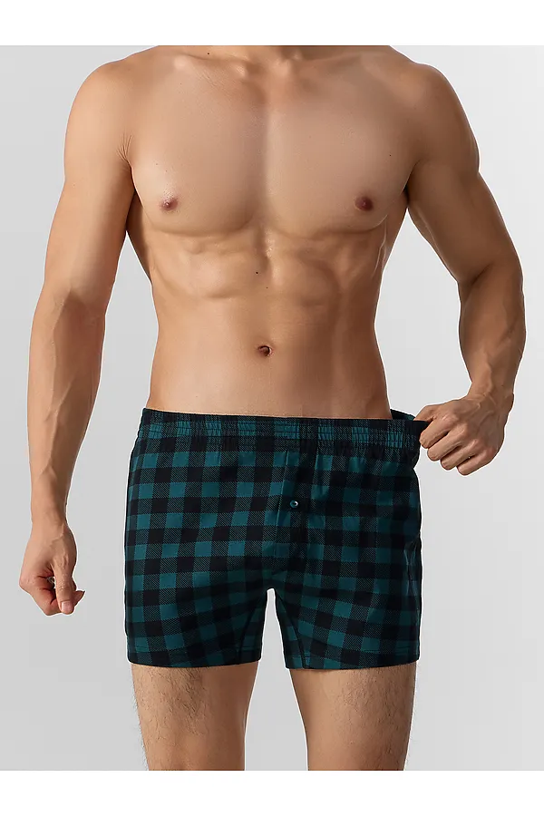 Трусы MARK FORMELLE, черная клетка на зеленом - фото 2