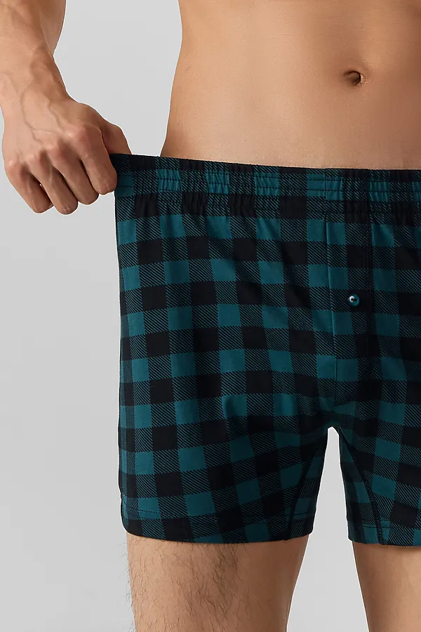 Трусы MARK FORMELLE, черная клетка на зеленом - фото 2