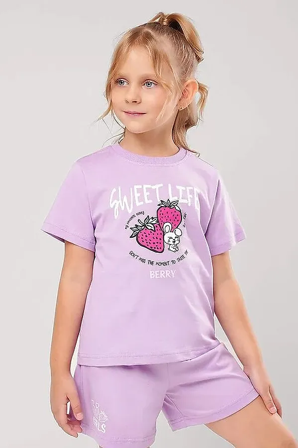 Комплект (Футболка+Шорты) CLEVER, св.фиолетовый - фото 2