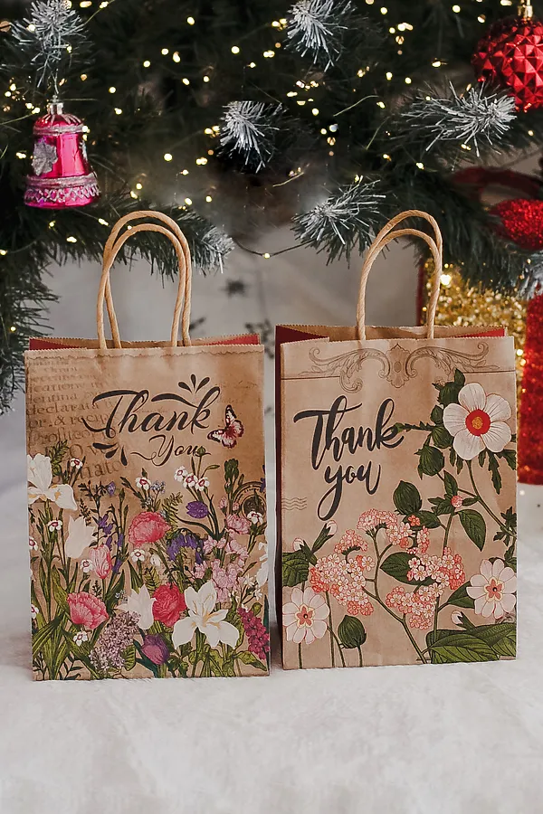 Набор крафт-пакетов подарочных 2 шт НАТАЛИ, оранжевый - фото 2