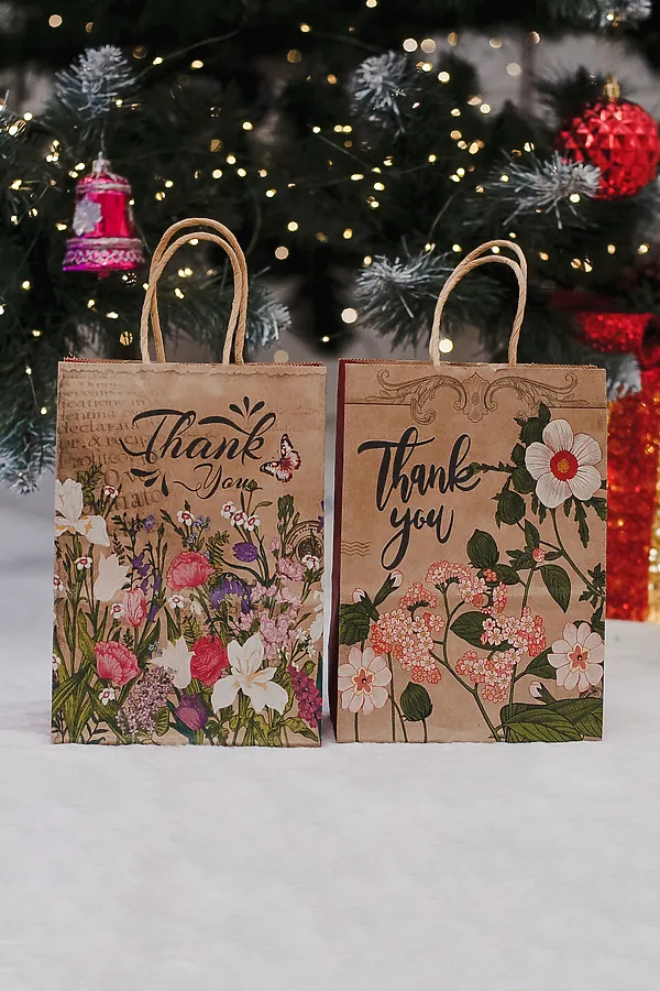 Набор крафт-пакетов подарочных 2 шт НАТАЛИ, оранжевый - фото 2