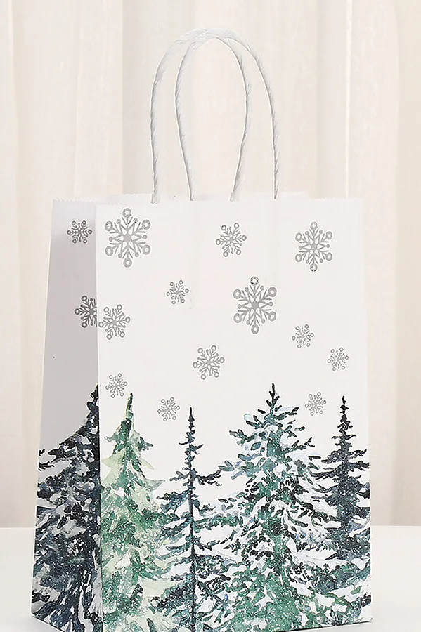 Набор крафт-пакетов подарочных новогодних 3 шт НАТАЛИ, зеленый - фото 2