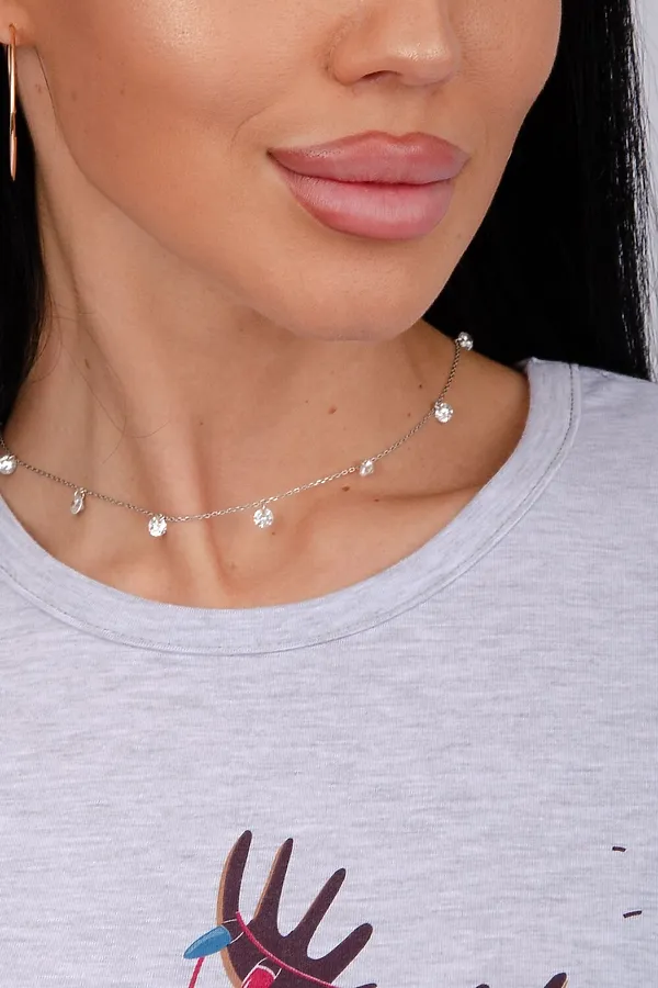 Пижама с шортами Приколось НАТАЛИ, светло-серый меланж - фото 2