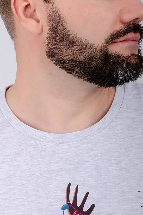 Пижама с брюками Приколось 3 НАТАЛИ, светло-серый меланж - фото 2