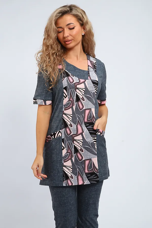 Костюм с бриджами 361 НАТАЛИ, серый - фото 2