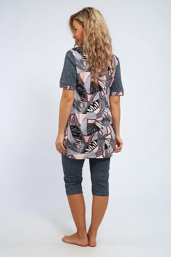 Костюм с бриджами 361 НАТАЛИ, серый - фото 2