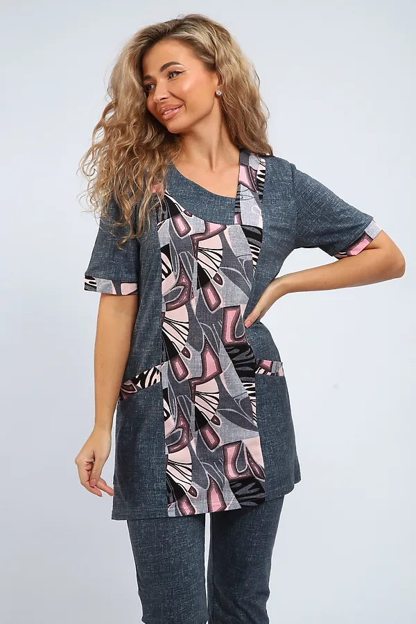 Костюм с бриджами 361 НАТАЛИ, серый - фото 2