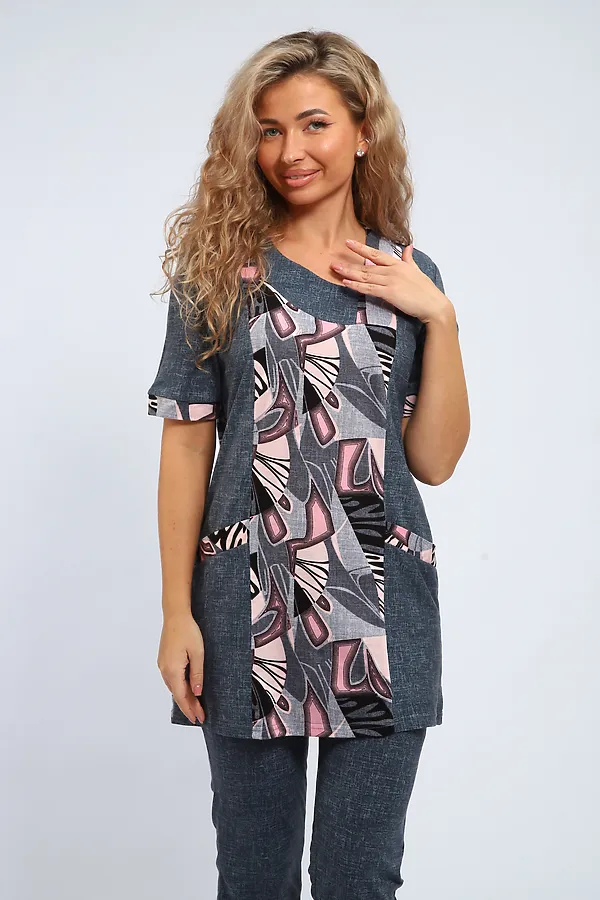 Костюм с бриджами 361 НАТАЛИ, серый - фото 2