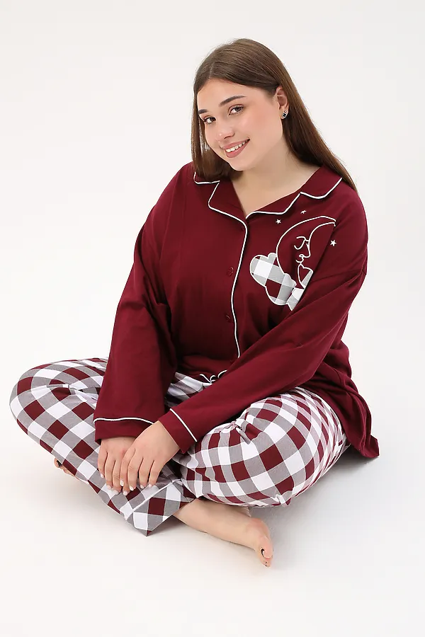 Пижама с брюками Облако НАТАЛИ, бордовый - фото 2
