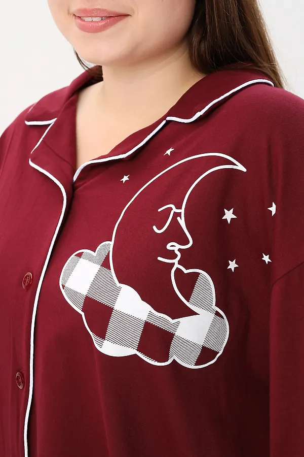 Пижама с брюками Облако НАТАЛИ, бордовый - фото 2