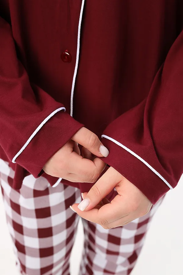 Пижама с брюками Облако НАТАЛИ, бордовый - фото 2