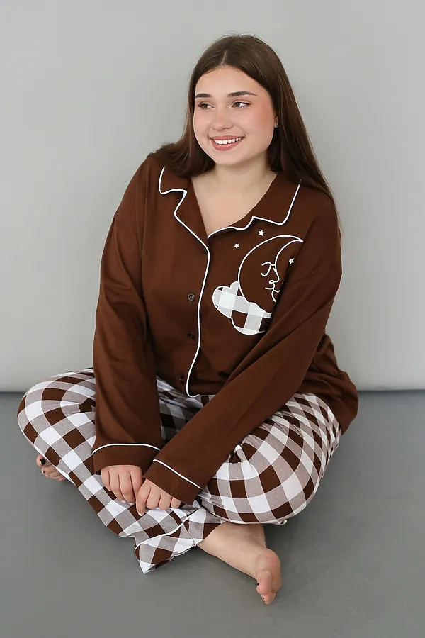 Пижама с брюками Облако НАТАЛИ, коричневый - фото 2