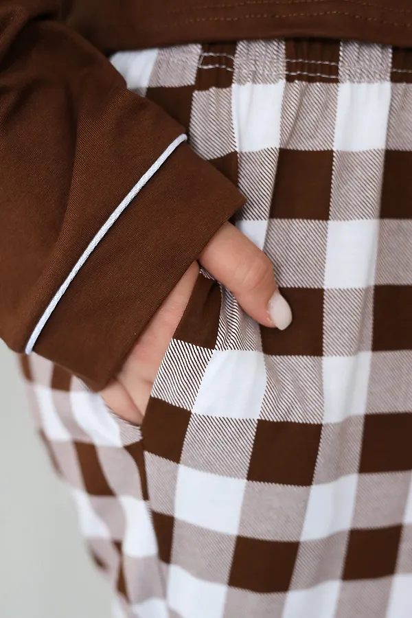 Пижама с брюками Облако НАТАЛИ, коричневый - фото 2