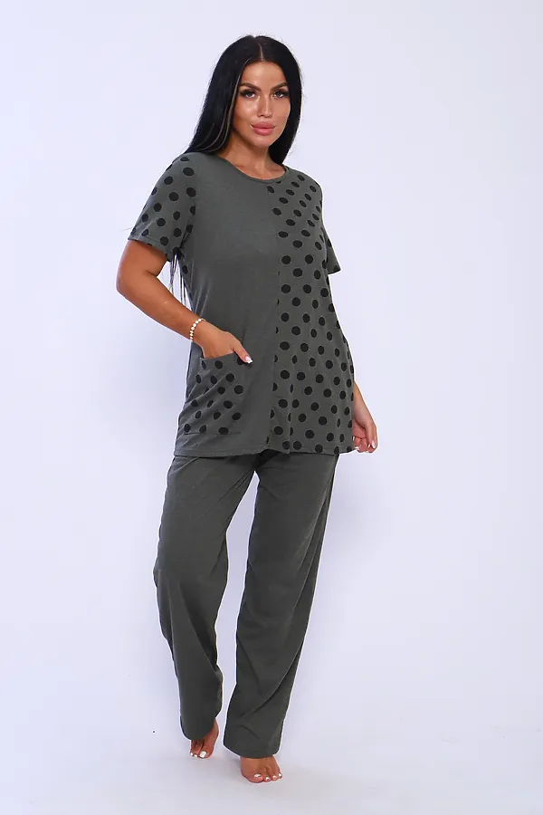 Костюм с брюками 130 НАТАЛИ, хаки - фото 2