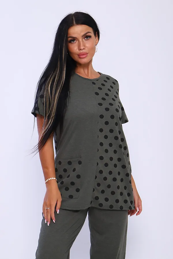 Костюм с брюками 130 НАТАЛИ, хаки - фото 2