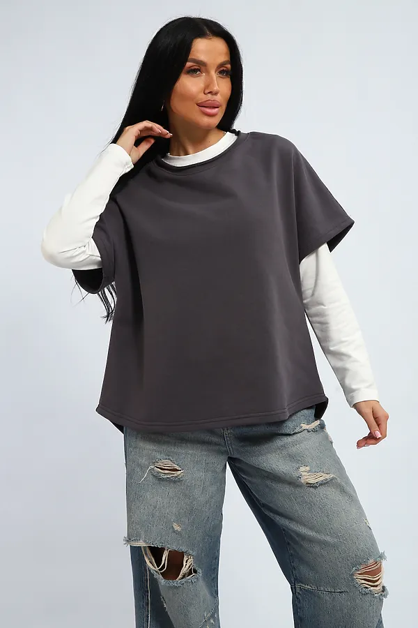 Жилет 348 НАТАЛИ, серый - фото 2