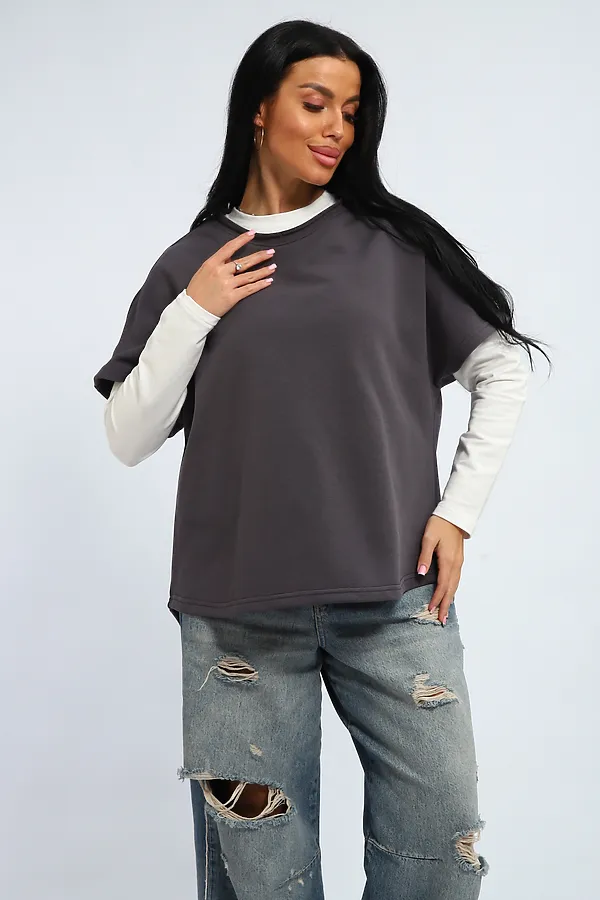 Жилет 348 НАТАЛИ, серый - фото 2