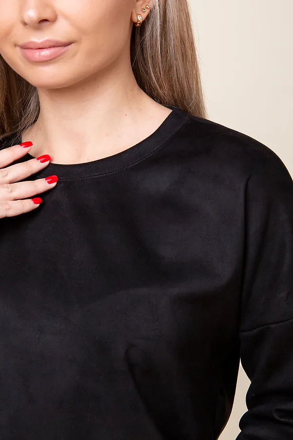 Костюм с брюками замшевый брючный 43043 НАТАЛИ, черный - фото 2