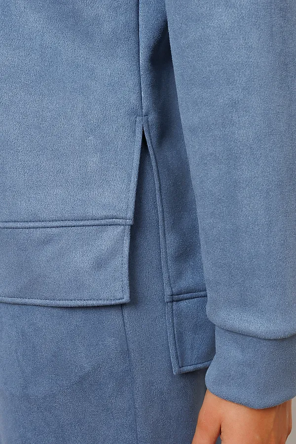 Костюм с брюками замшевый брючный 43043 НАТАЛИ, синий - фото 2