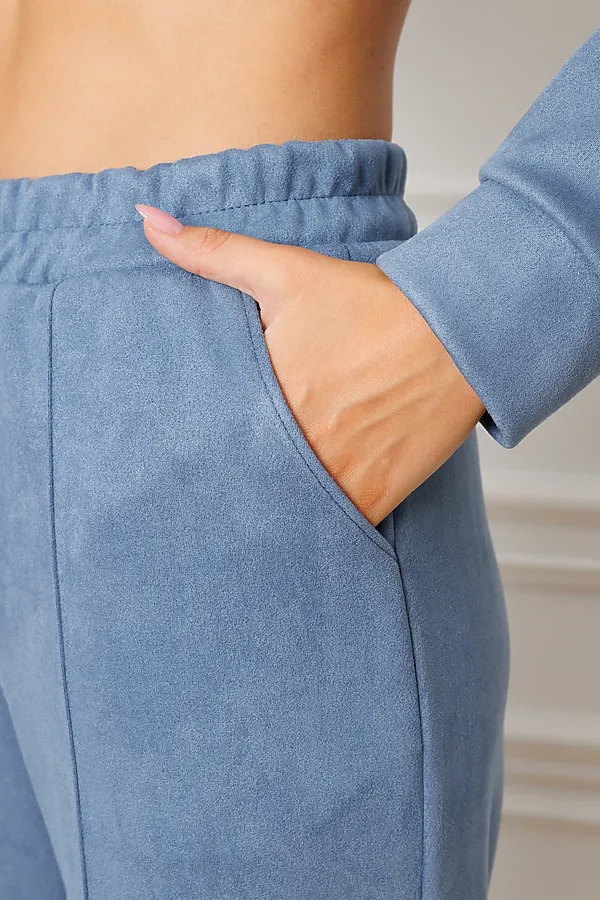 Костюм с брюками замшевый брючный 43043 НАТАЛИ, синий - фото 2