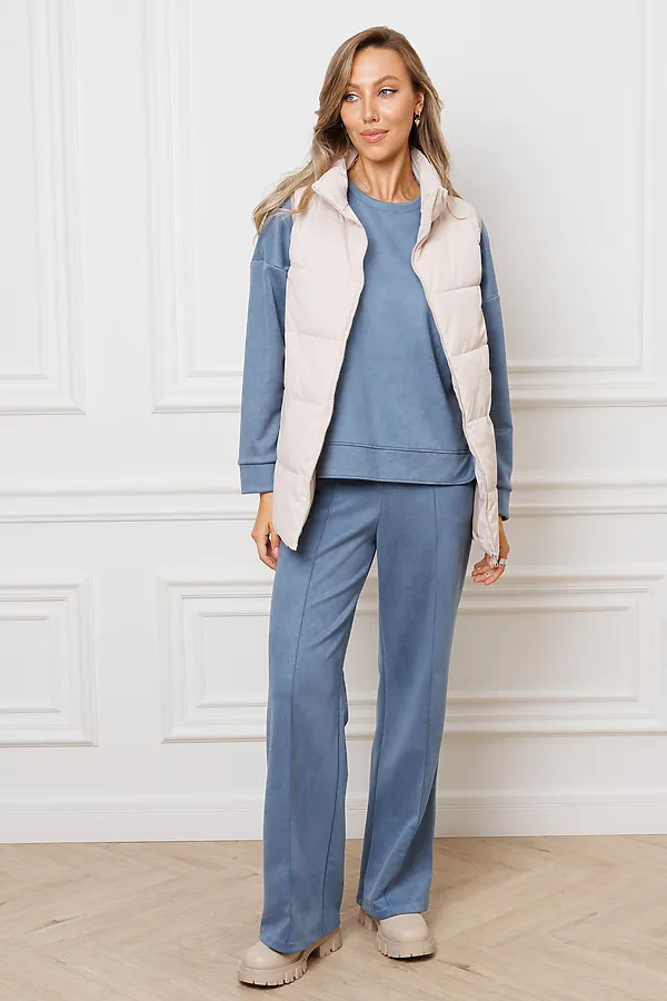 Костюм с брюками замшевый брючный 43043 НАТАЛИ, синий - фото 2