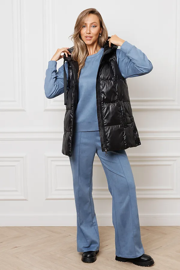 Костюм с брюками замшевый брючный 43043 НАТАЛИ, синий - фото 2