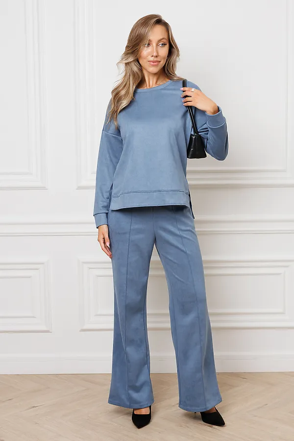 Костюм с брюками замшевый брючный 43043 НАТАЛИ, синий - фото 2