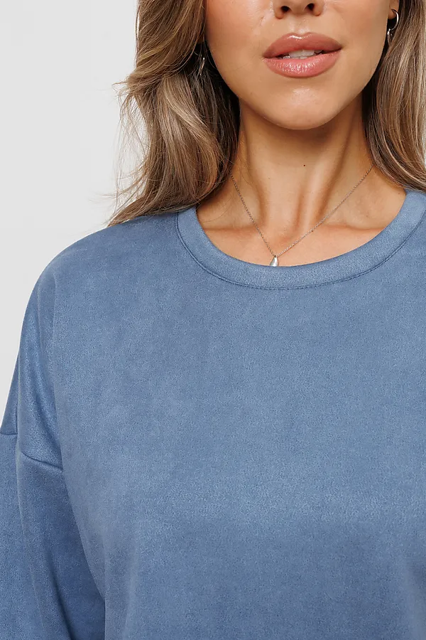 Костюм с брюками замшевый брючный 43043 НАТАЛИ, синий - фото 2