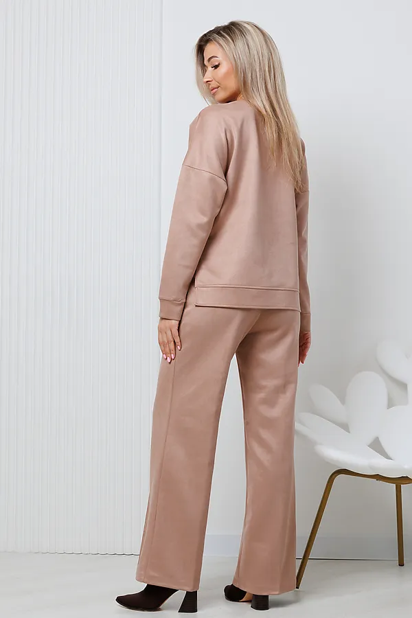 Костюм с брюками замшевый брючный 43043 НАТАЛИ, светло-бежевый - фото 2