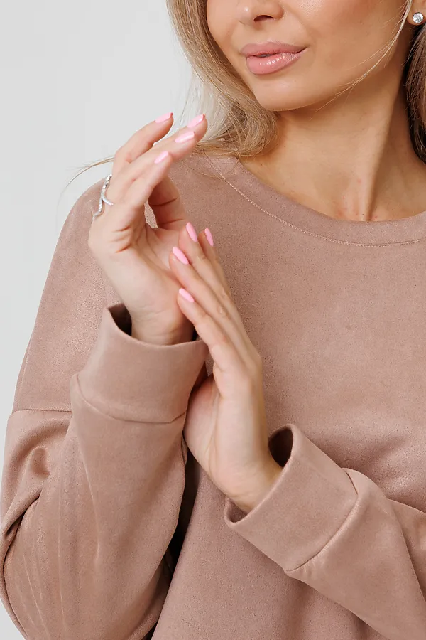 Костюм с брюками замшевый брючный 43043 НАТАЛИ, светло-бежевый - фото 2