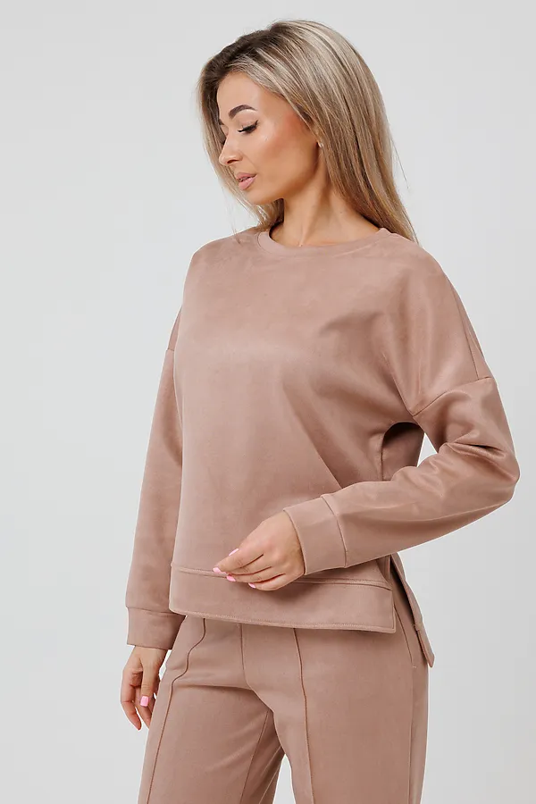 Костюм с брюками замшевый брючный 43043 НАТАЛИ, светло-бежевый - фото 2