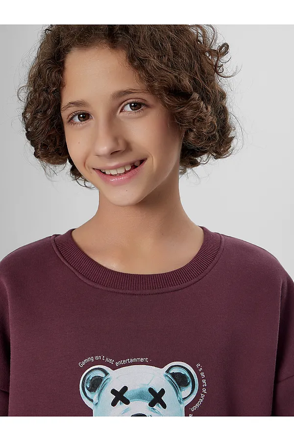 Свитшот MARK FORMELLE, ежевичный +печать - фото 2