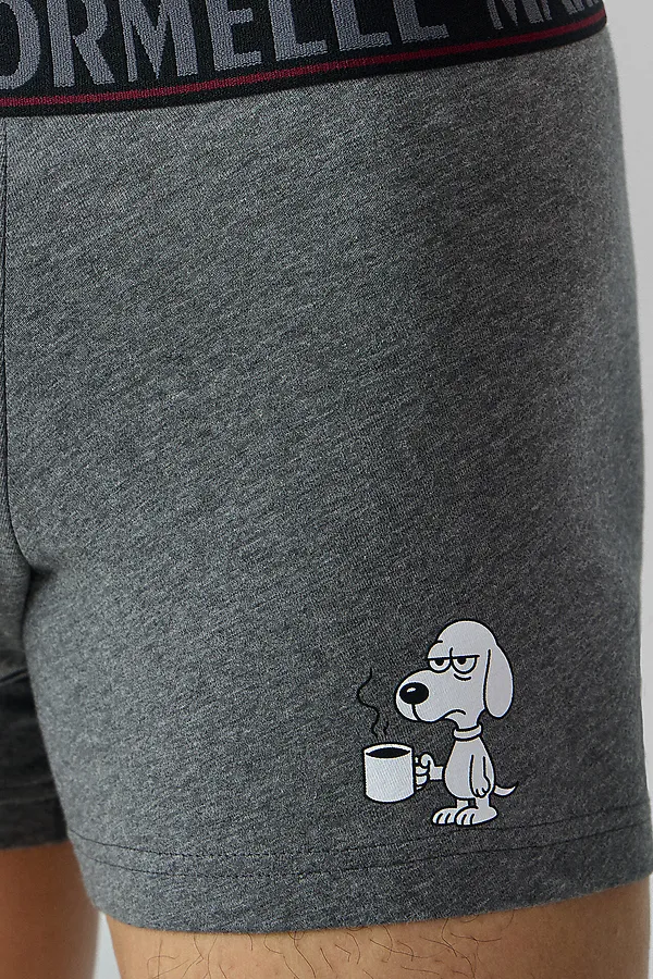 Трусы MARK FORMELLE, меланж темно-серый 4348-f +печать - фото 2