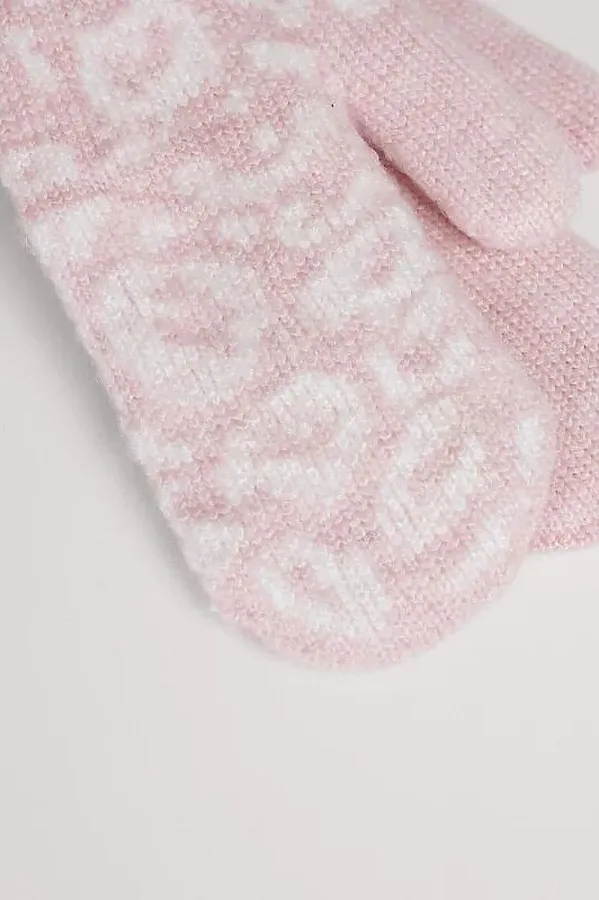 Варежки CLEVER, св.розовый/молочный - фото 2