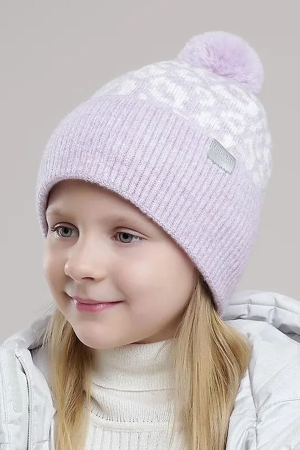 Шапка CLEVER, св.сиреневый/молочный - фото 2