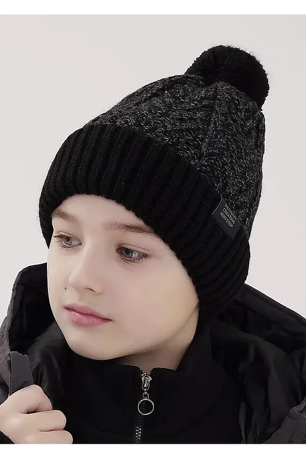 Шапка CLEVER, чёрный/меланж т.серый - фото 2