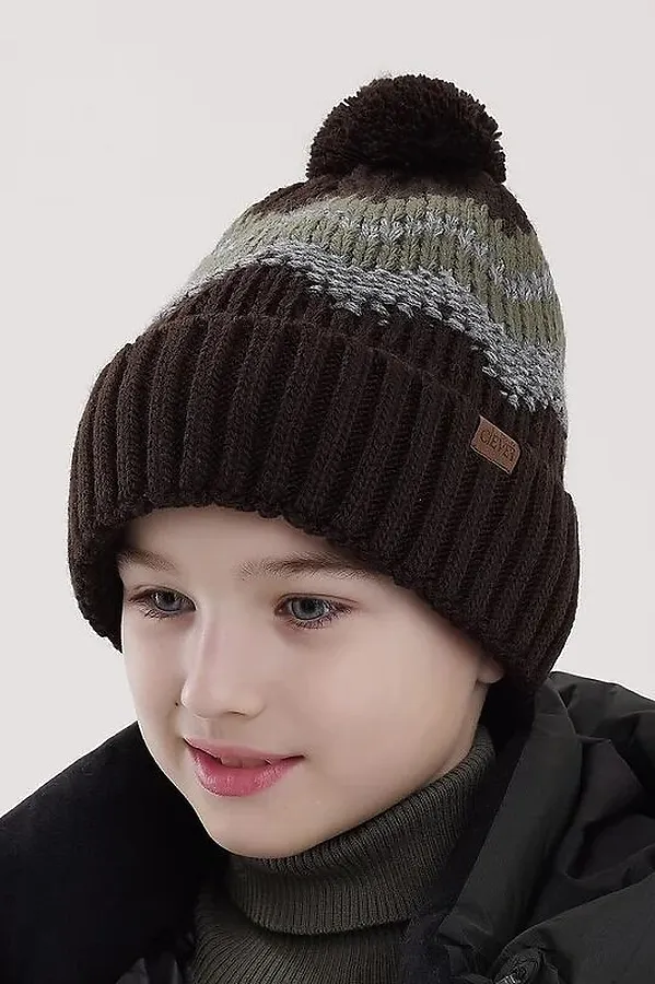 Шапка CLEVER, т.коричневый/хаки - фото 2