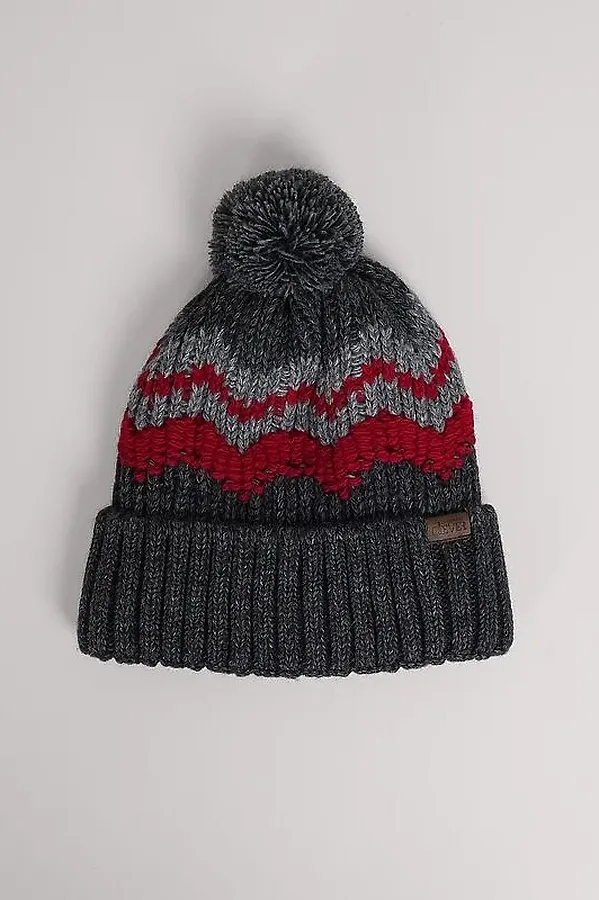 Шапка CLEVER, меланж т.серый/красный - фото 2