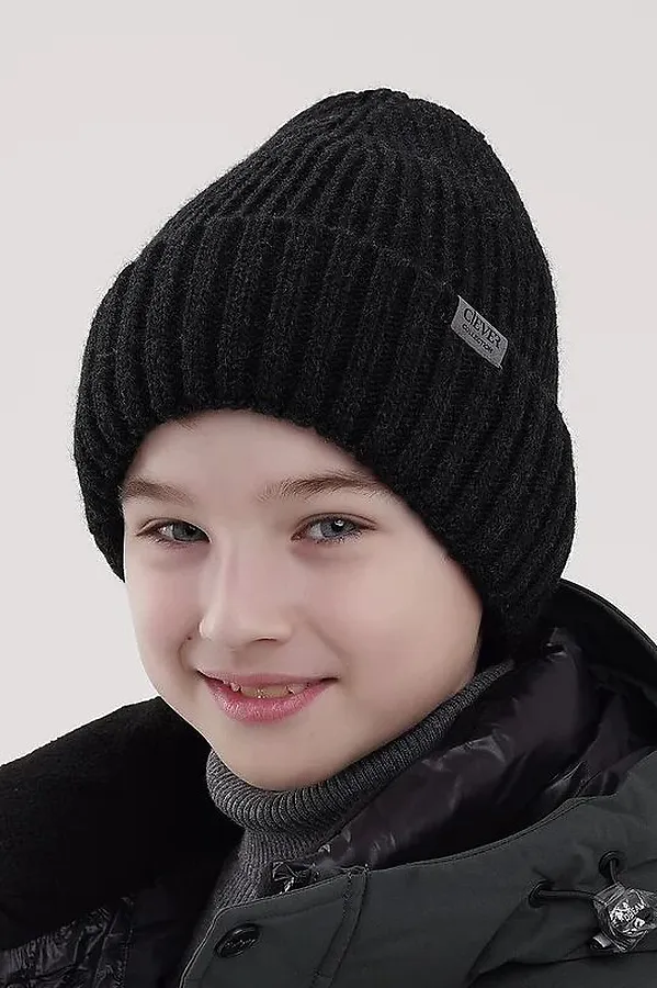 Шапка CLEVER, меланж т.серый - фото 2