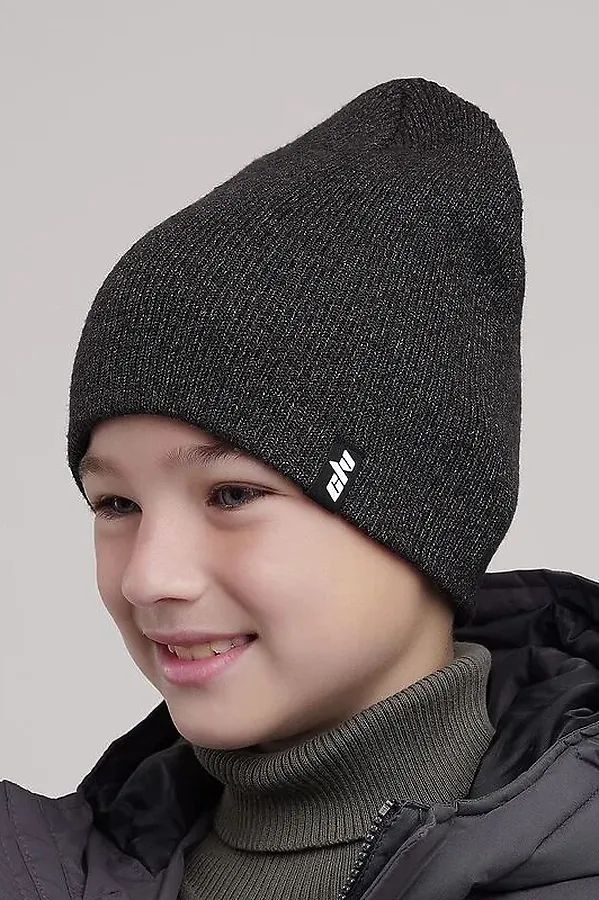 Шапка CLEVER, меланж т.серый - фото 2