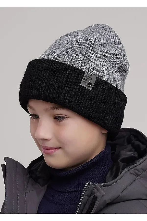 Шапка CLEVER, меланж серый/чёрный - фото 2